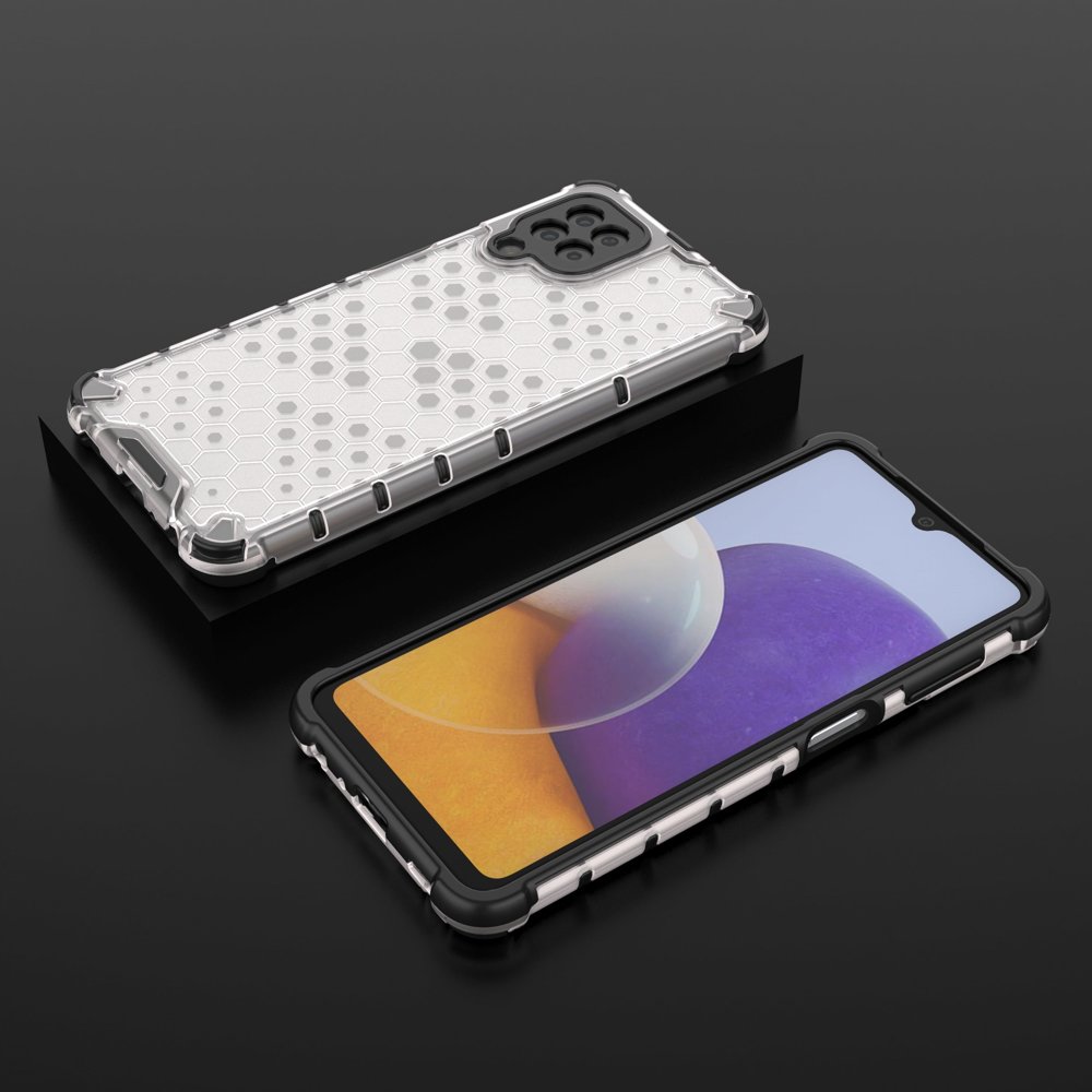 Honeycomb Case pansarskydd med TPU Bumper för Samsung Galaxy A22 4G transparent