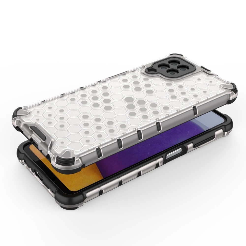 Honeycomb Case pansarskydd med TPU Bumper för Samsung Galaxy A22 4G transparent