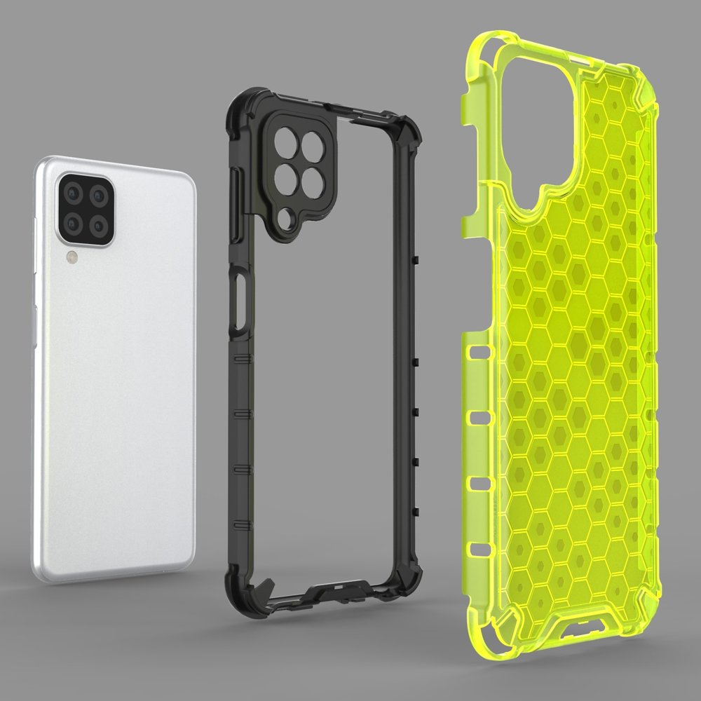 Honeycomb Case pansarskydd med TPU Bumper för Samsung Galaxy A22 4G transparent