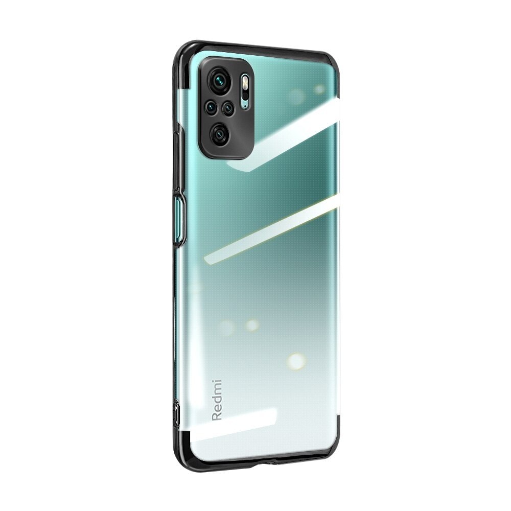 Clear Color Case Gel TPU Galvanisering ramskydd för Xiaomi Redmi Note 10 5G / Poco M3 Pro svart