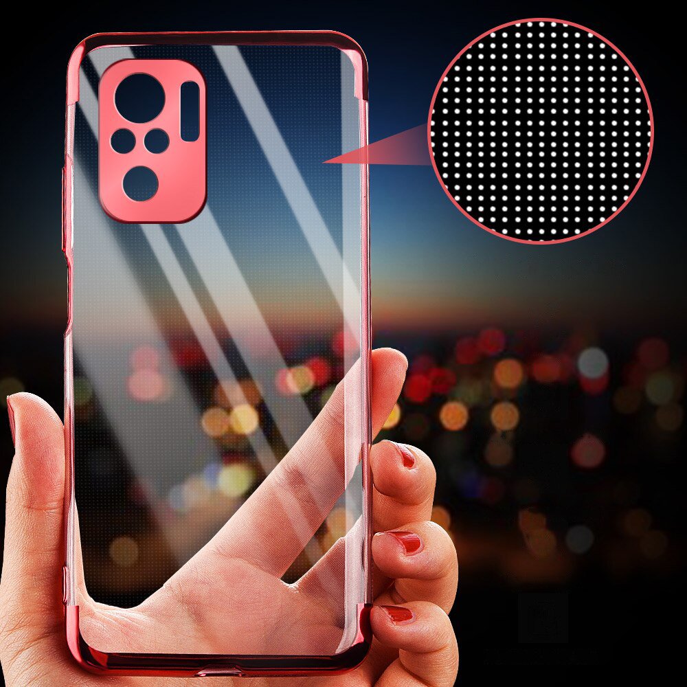 Clear Color Case Gel TPU Electroplating frame Cover til Xiaomi Redmi Note 10 5G / Poco M3 Pro sort