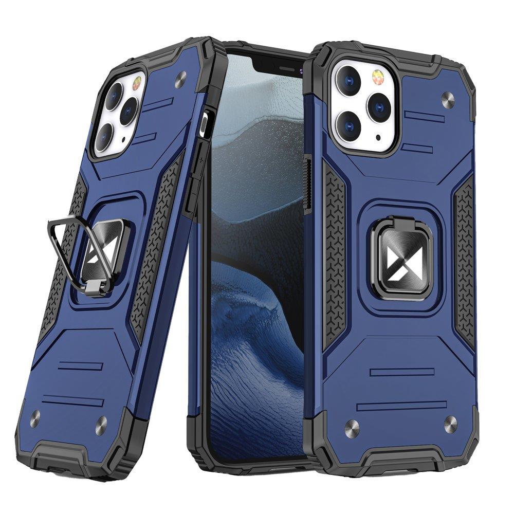 Wozinsky Ring Armor Case Kickstand Tough Rugged Cover för iPhone 13 mini blå