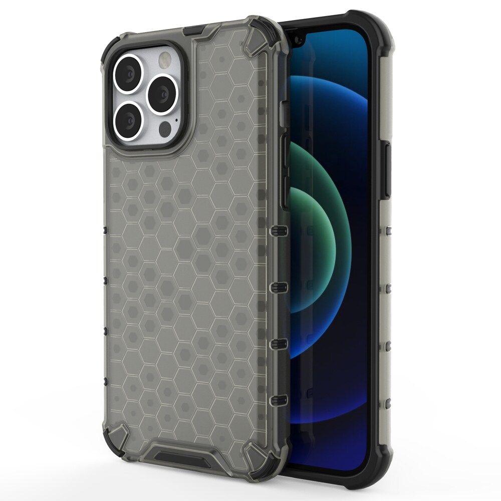 Honeycomb Case pansarskydd med TPU-stötfångare för iPhone 13 Pro Max svart