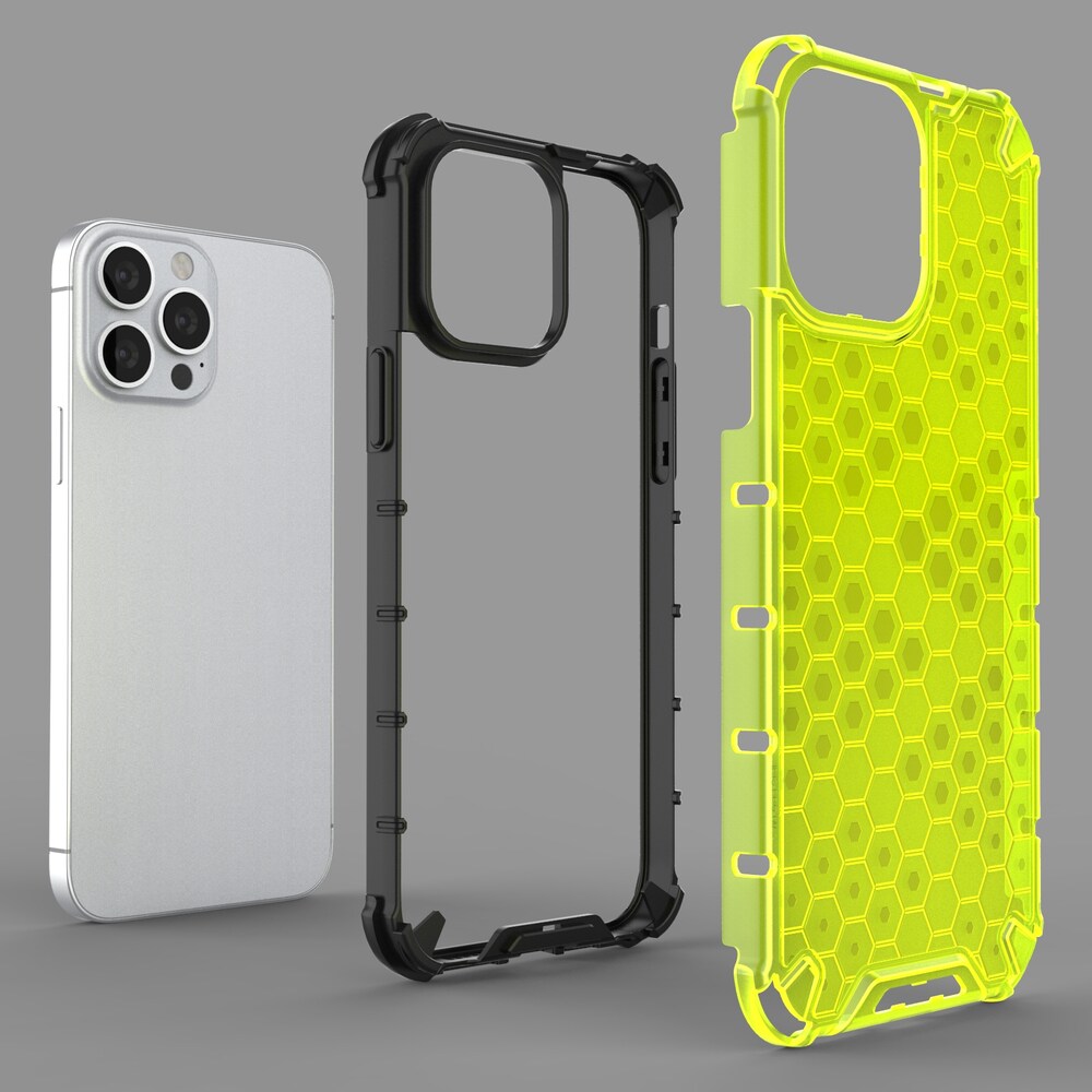 Honeycomb Case pansarskydd med TPU-stötfångare för iPhone 13 Pro Max blå