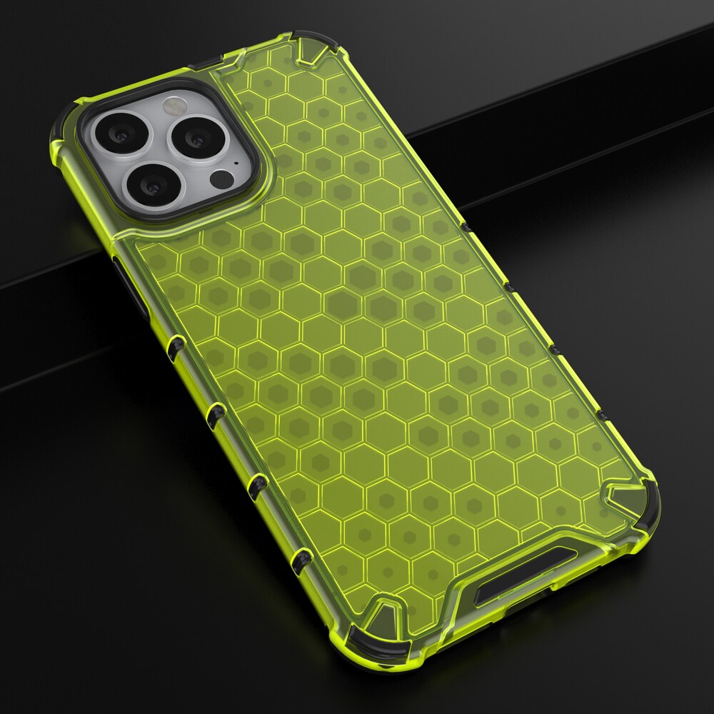 Honeycomb Case pansarskydd med TPU-stötfångare för iPhone 13 Pro Max grön
