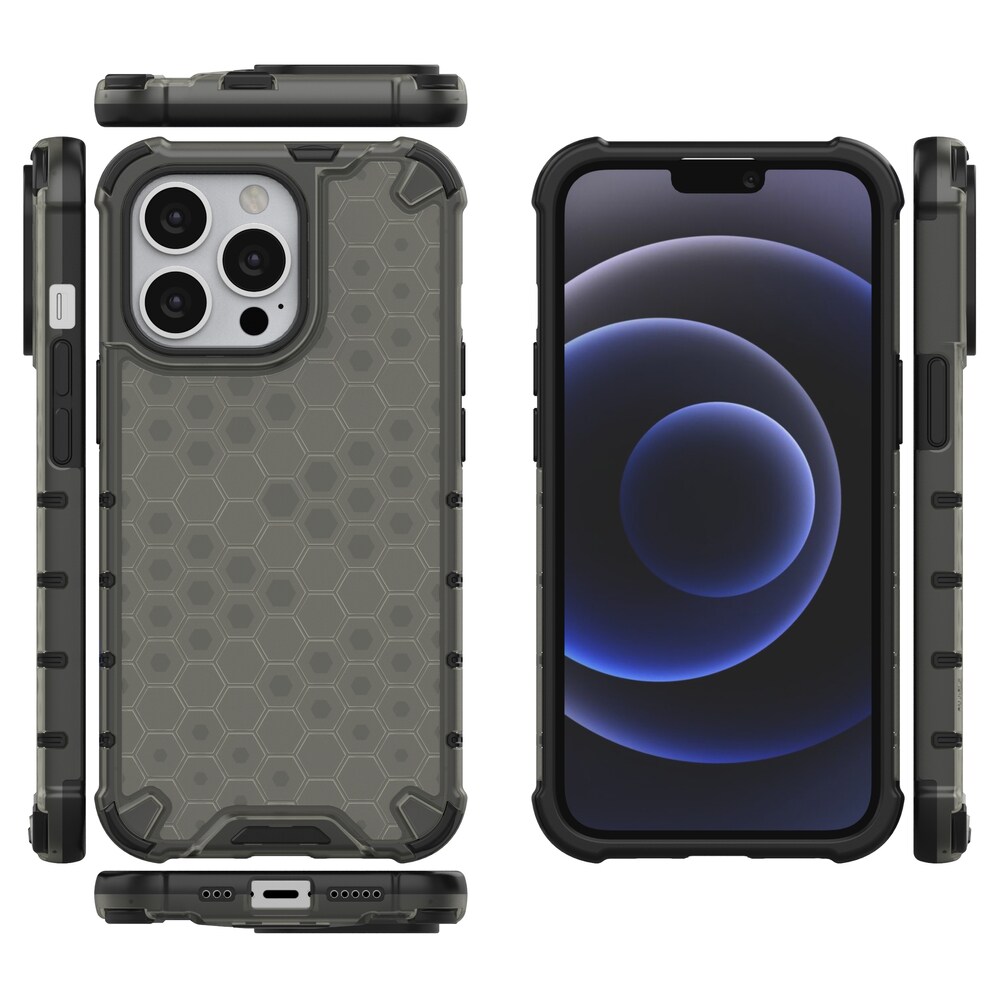 Honeycomb Case pansarskydd med TPU-stötfångare för iPhone 13 Pro svart