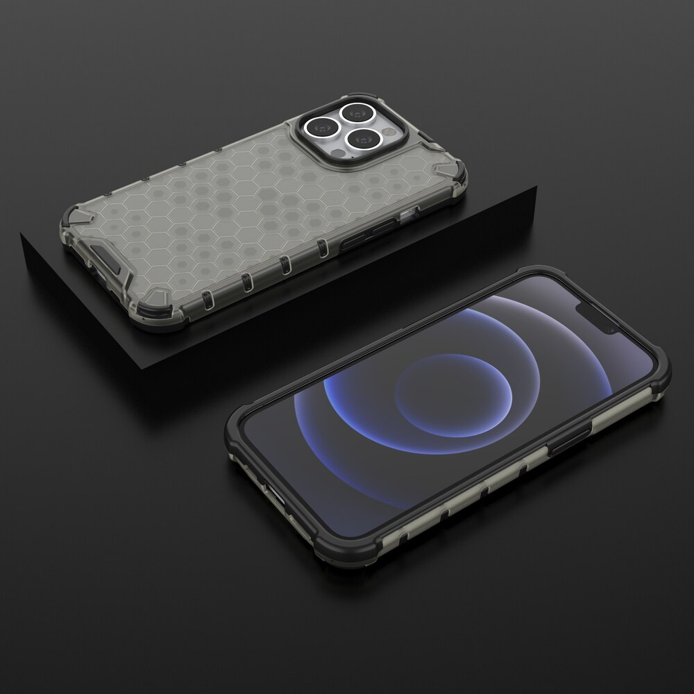 Honeycomb Case pansarskydd med TPU-stötfångare för iPhone 13 Pro svart