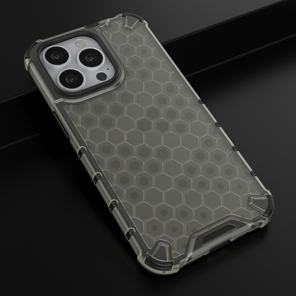 Honeycomb Case pansarskydd med TPU-stötfångare för iPhone 13 Pro svart