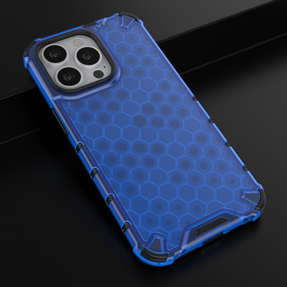Honeycomb Case pansarskydd med TPU-stötfångare för iPhone 13 Pro blå