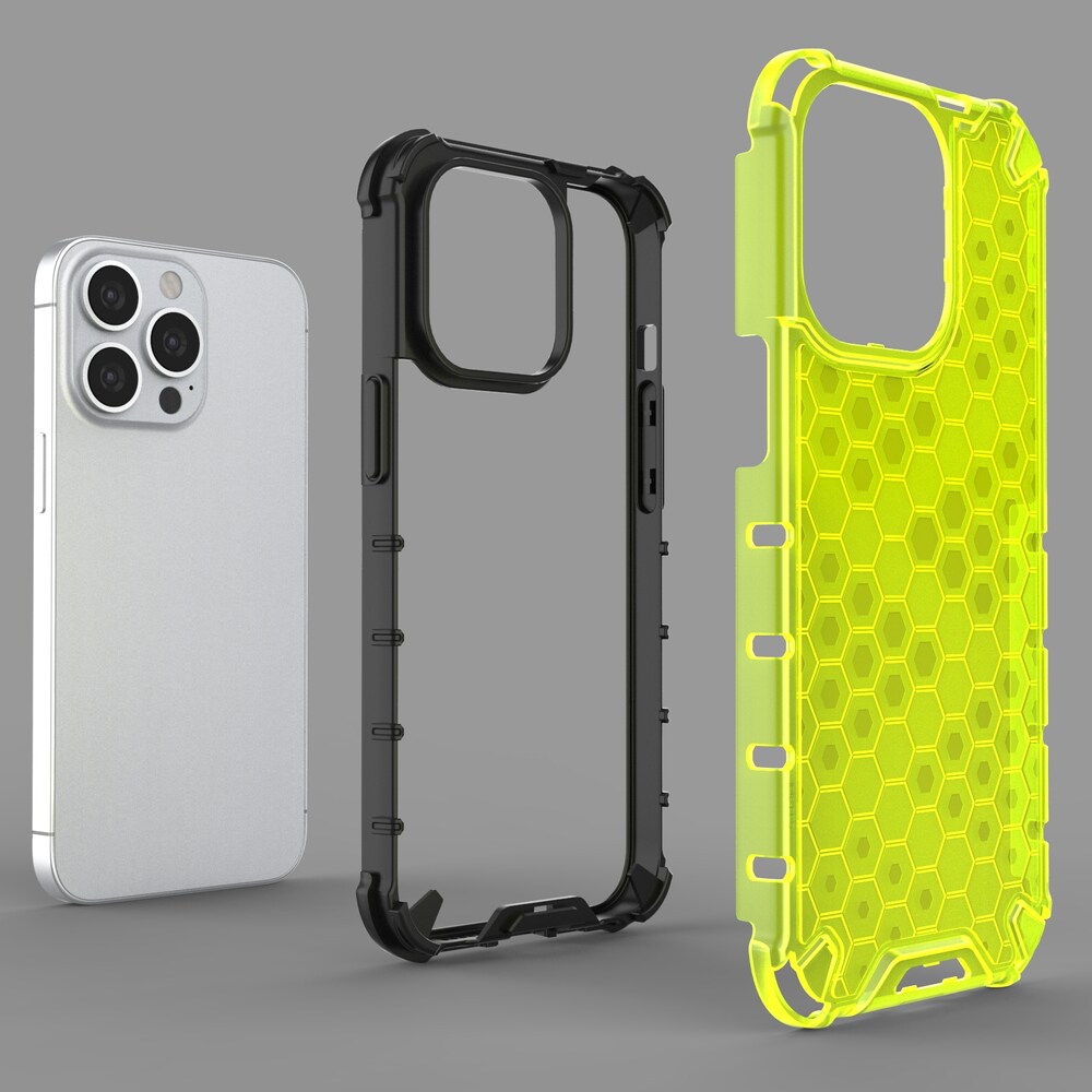 Honeycomb Case pansarskydd med TPU-stötfångare för iPhone 13 Pro blå
