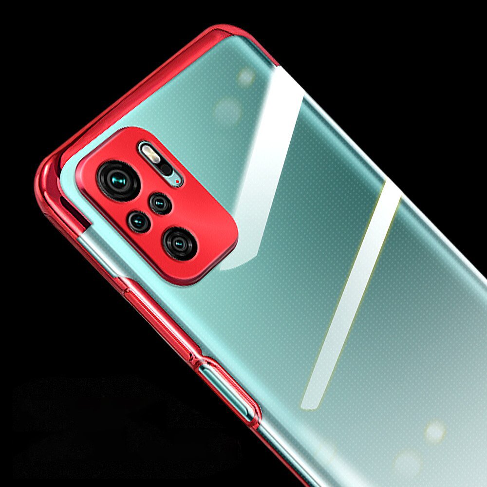 Clear Color Case Gel TPU Electroplating frame Cover til Xiaomi Redmi Note 10 5G / Poco M3 Pro blå