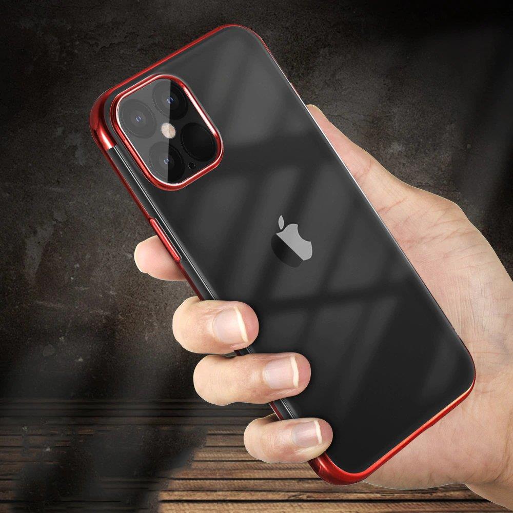 Clear Color Case Gel TPU Electroplating frame Cover til Samsung Galaxy A22 4G red