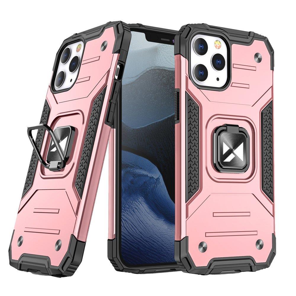 Wozinsky Ring Armor Case Kickstand Tough Rugged Cover för iPhone 13 Pro Max rose gold