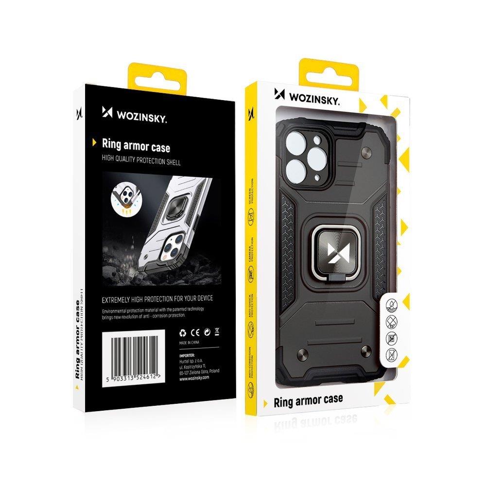 Wozinsky Ring Armor Case Kickstand Tough Rugged Cover för iPhone 13 roséguld