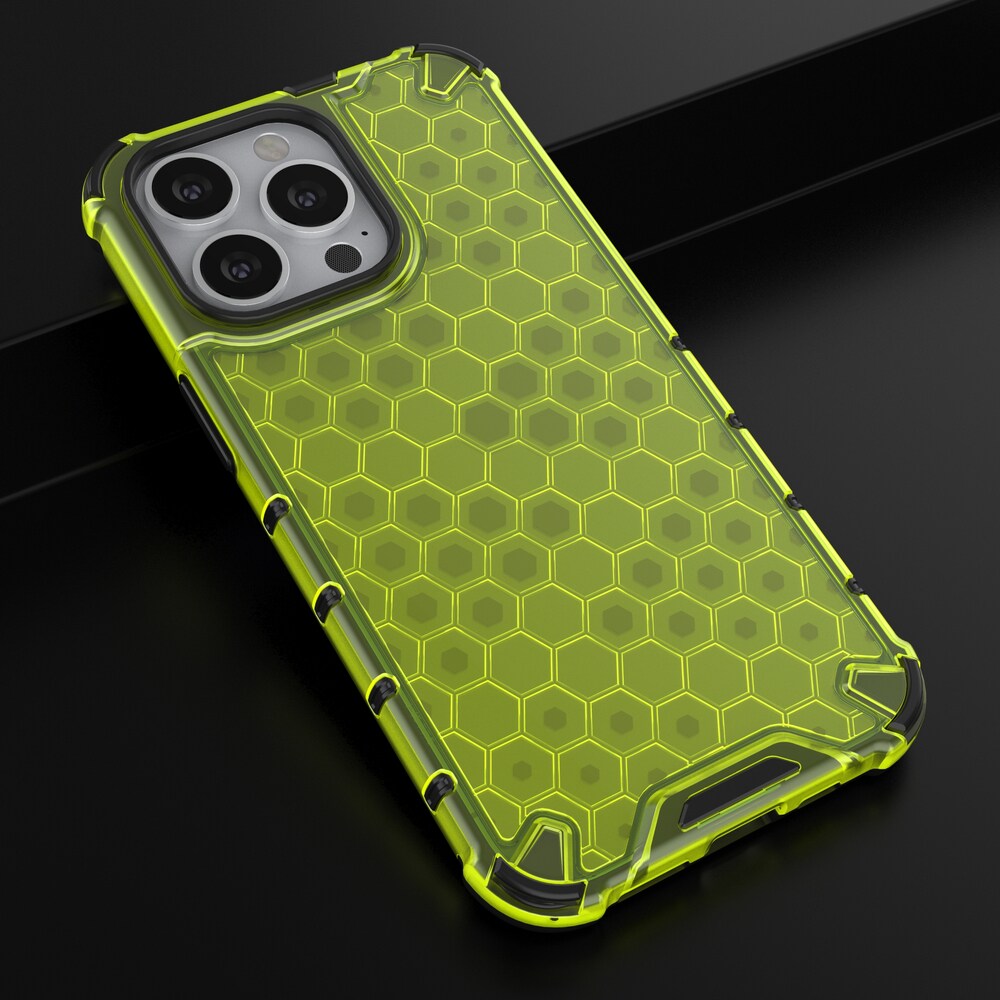 Honeycomb Case pansarskydd med TPU-stötfångare för iPhone 13 Pro grön