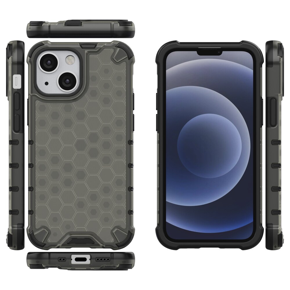Honeycomb Case pansarskydd med TPU-stötfångare för iPhone 13 mini svart
