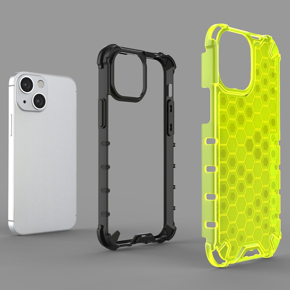 Honeycomb Case pansarskydd med TPU-stötfångare för iPhone 13 mini svart