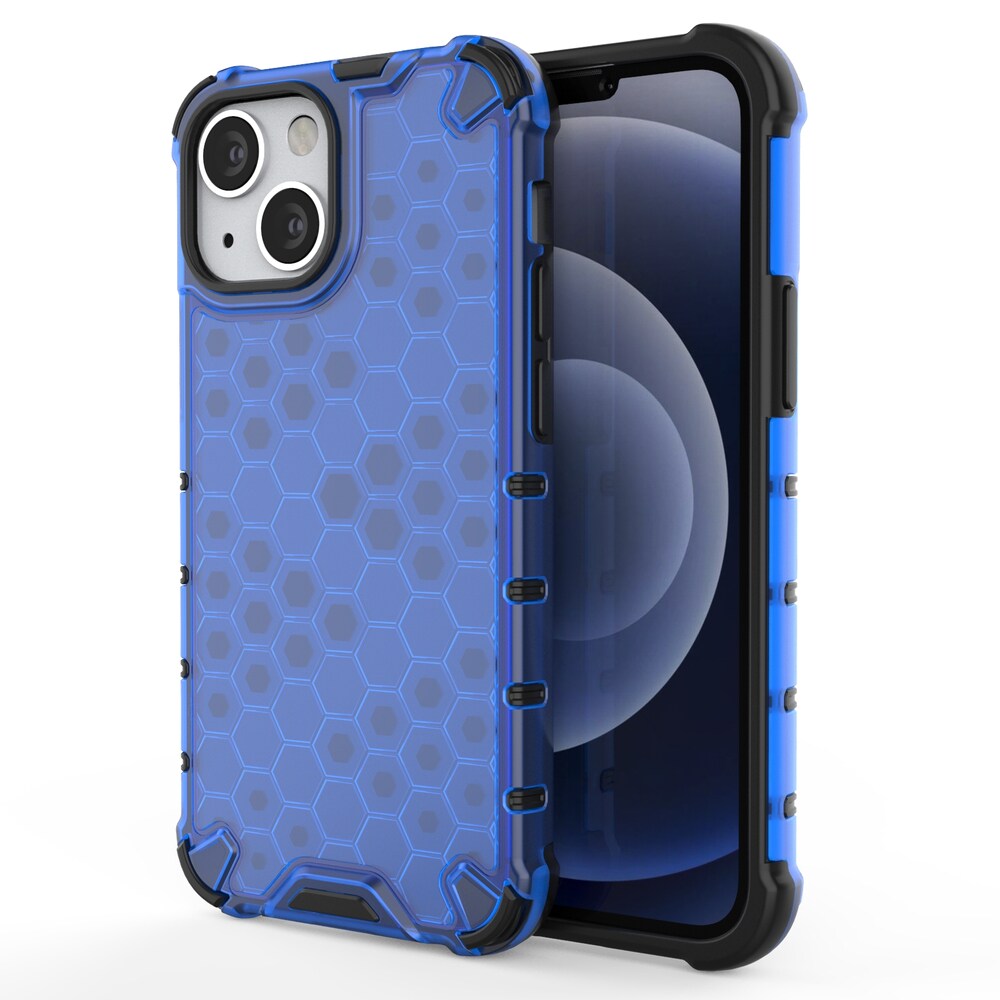 Honeycomb Case pansarskydd med TPU-stötfångare för iPhone 13 mini blå