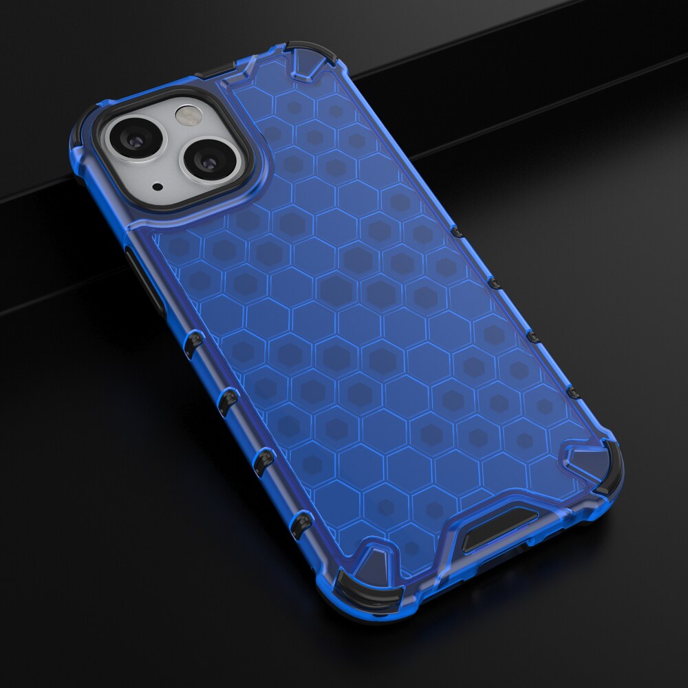 Honeycomb Case pansarskydd med TPU-stötfångare för iPhone 13 mini blå