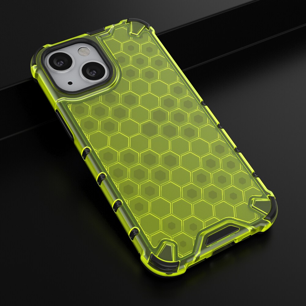 Honeycomb Case pansarskydd med TPU-stötfångare för iPhone 13 mini grön