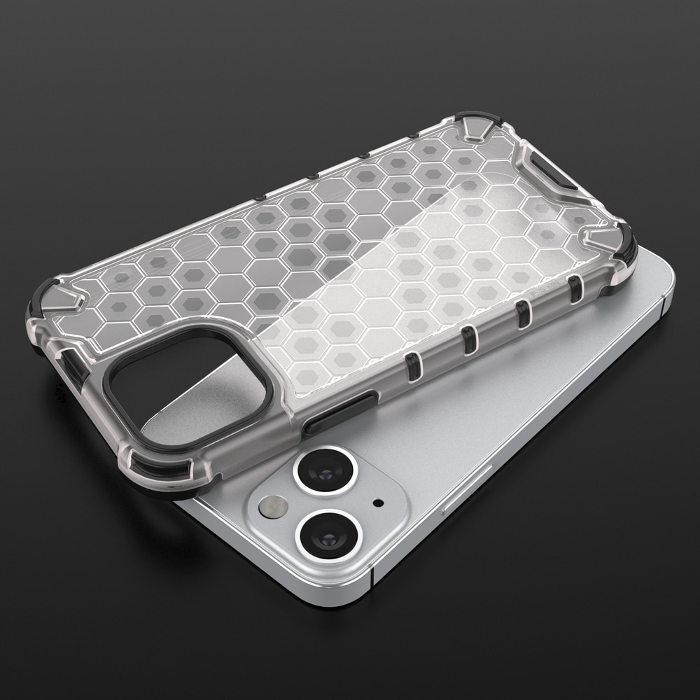 Honeycomb Case pansarskydd med TPU-stötfångare för iPhone 13 mini röd