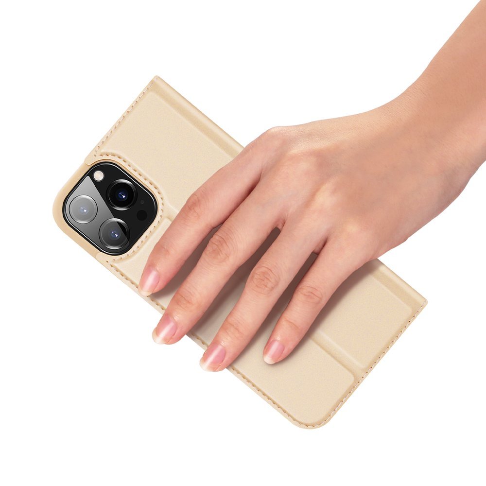 Dux Ducis Skin Pro Bookcase typ fodral för iPhone 13 Pro guld