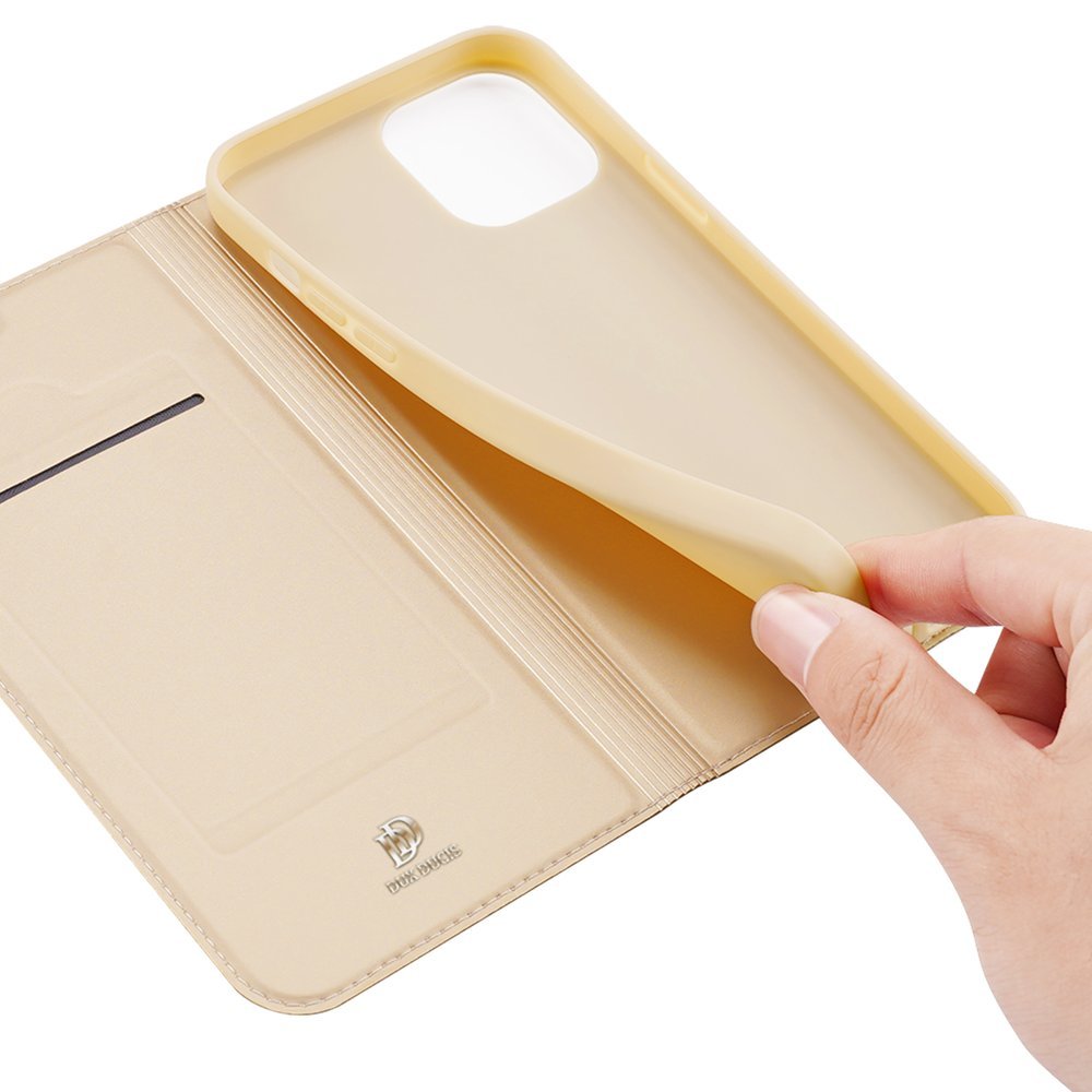 Dux Ducis Skin Pro Bookcase typ fodral för iPhone 13 Pro guld