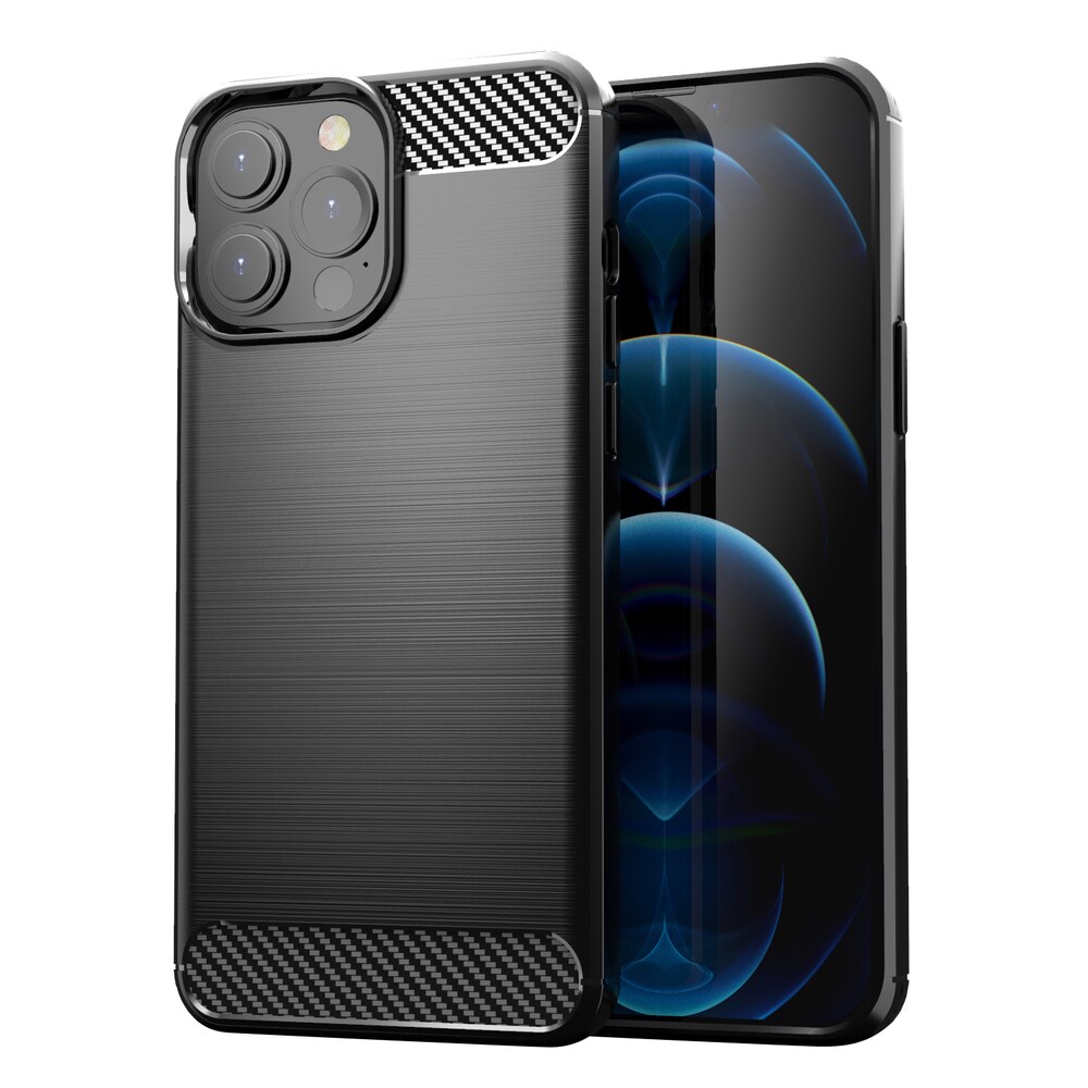 Carbon Case Flexibelt TPU-fodral för iPhone 13 Pro Max svart