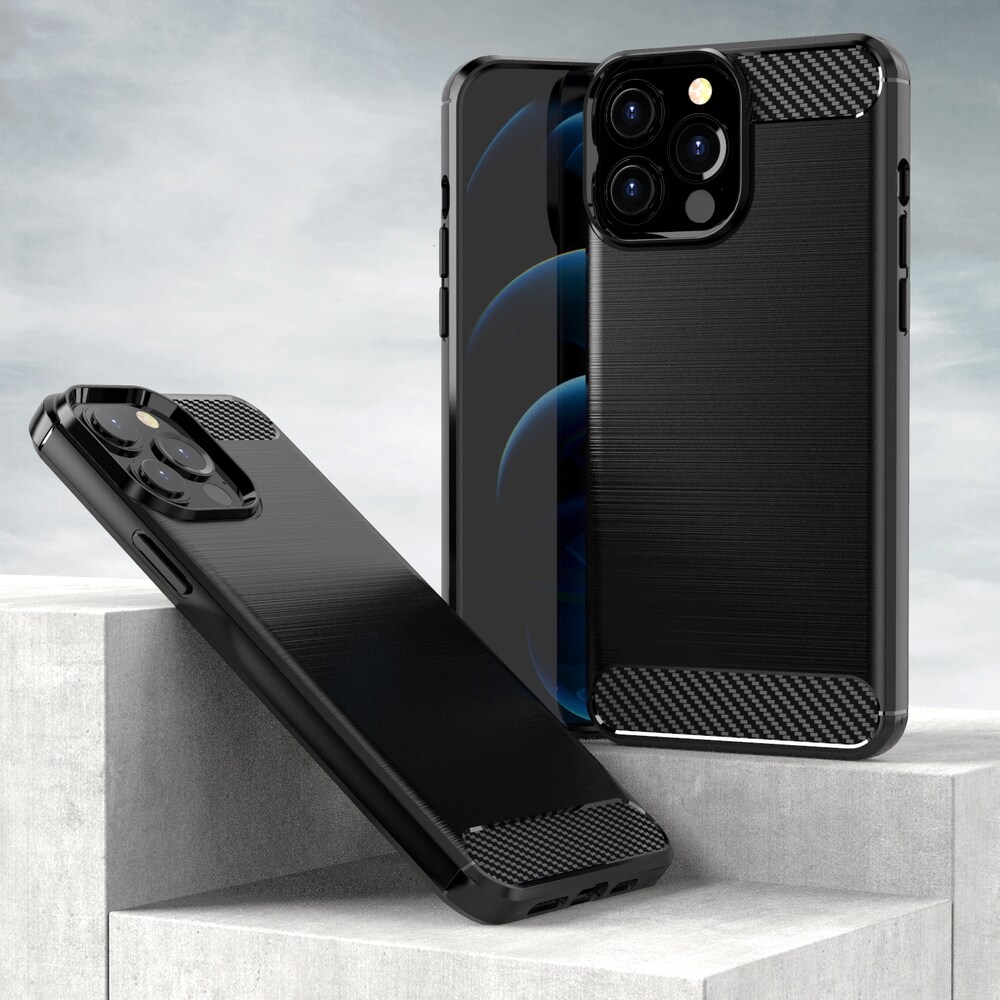 Carbon Case Flexibelt TPU-fodral för iPhone 13 Pro Max svart
