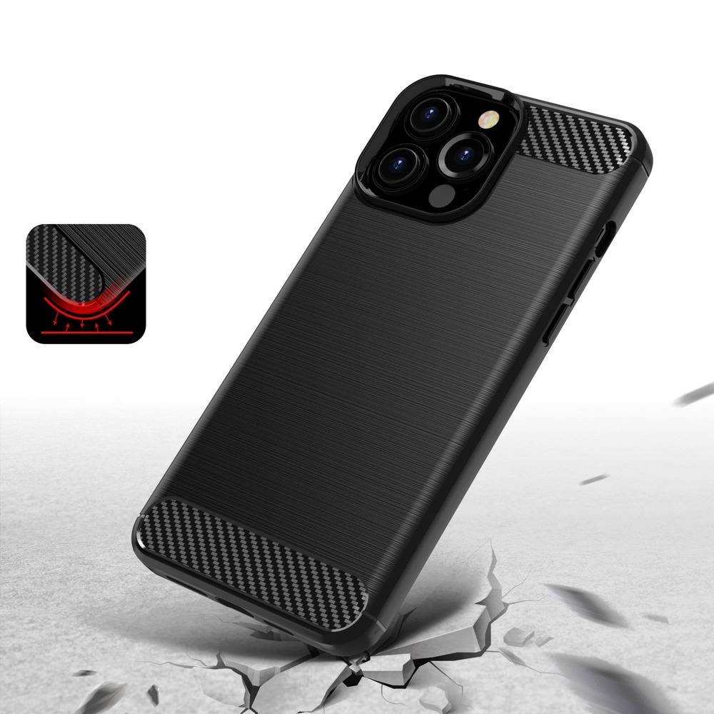 Carbon Case Flexibelt TPU-fodral för iPhone 13 Pro Max svart