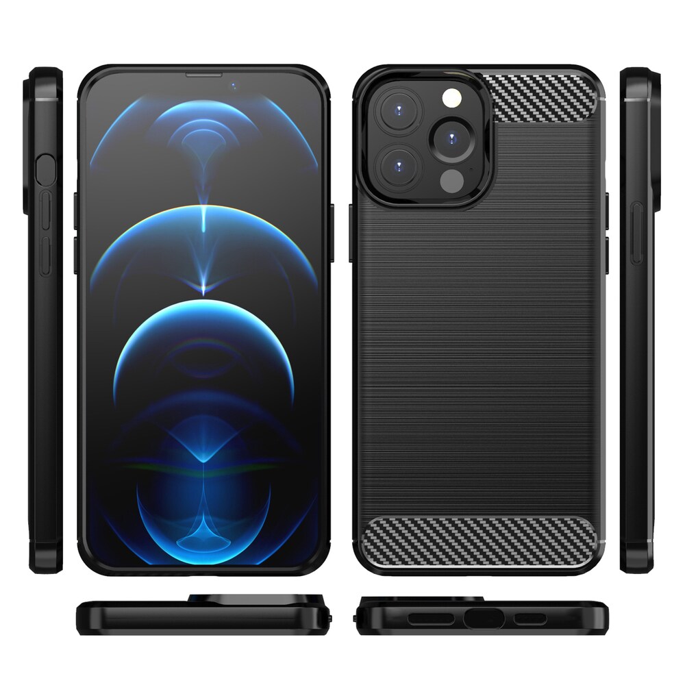 Carbon Case Flexibelt TPU-fodral för iPhone 13 Pro Max svart