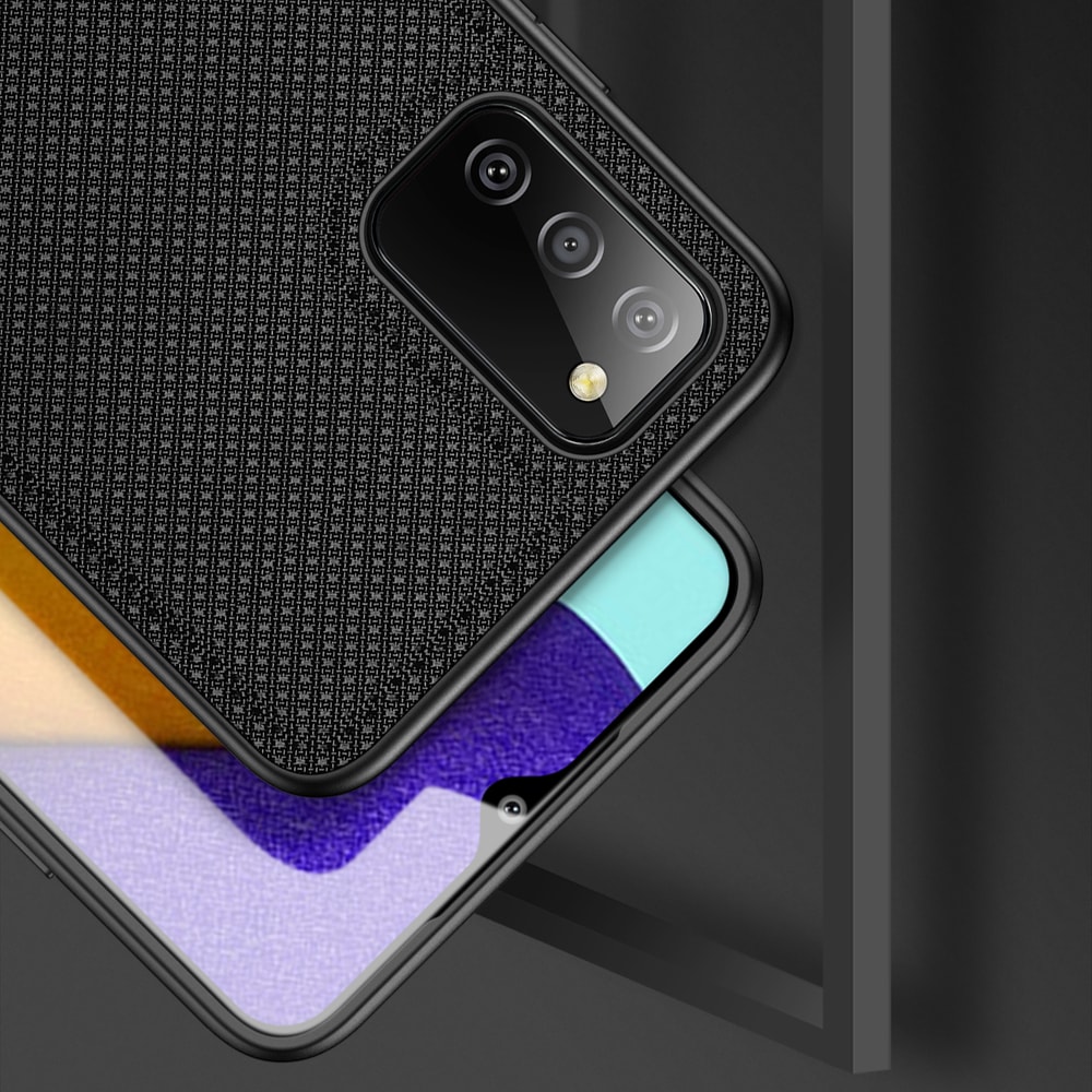 Dux Ducis Fino etui dækket med nylonmateriale til Samsung Galaxy A03s sort