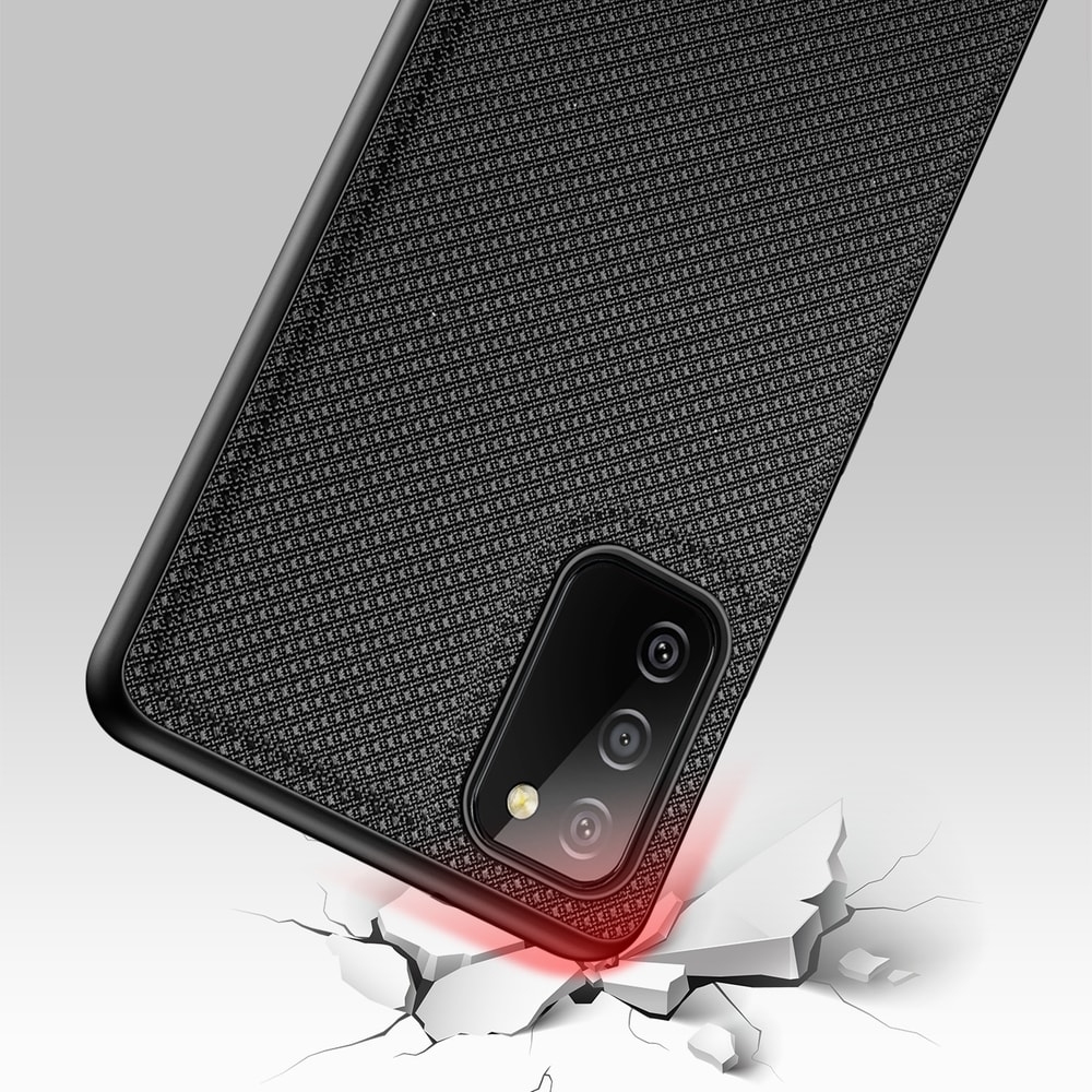 Dux Ducis Fino etui dækket med nylonmateriale til Samsung Galaxy A03s sort