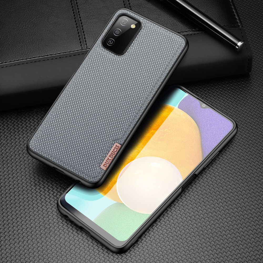 Dux Ducis Fino etui dækket med nylonmateriale til Samsung Galaxy A03s grå