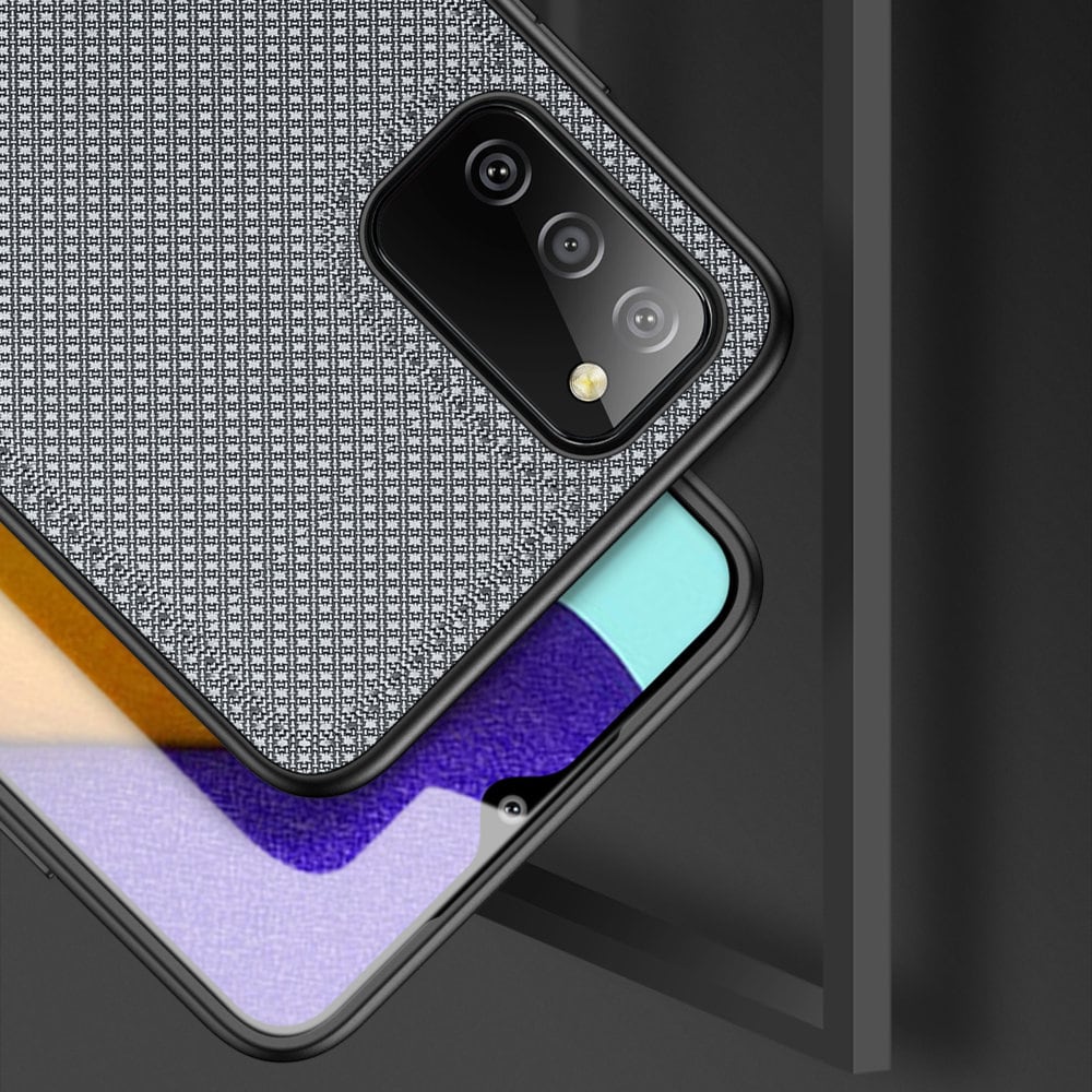 Dux Ducis Fino etui dækket med nylonmateriale til Samsung Galaxy A03s grå