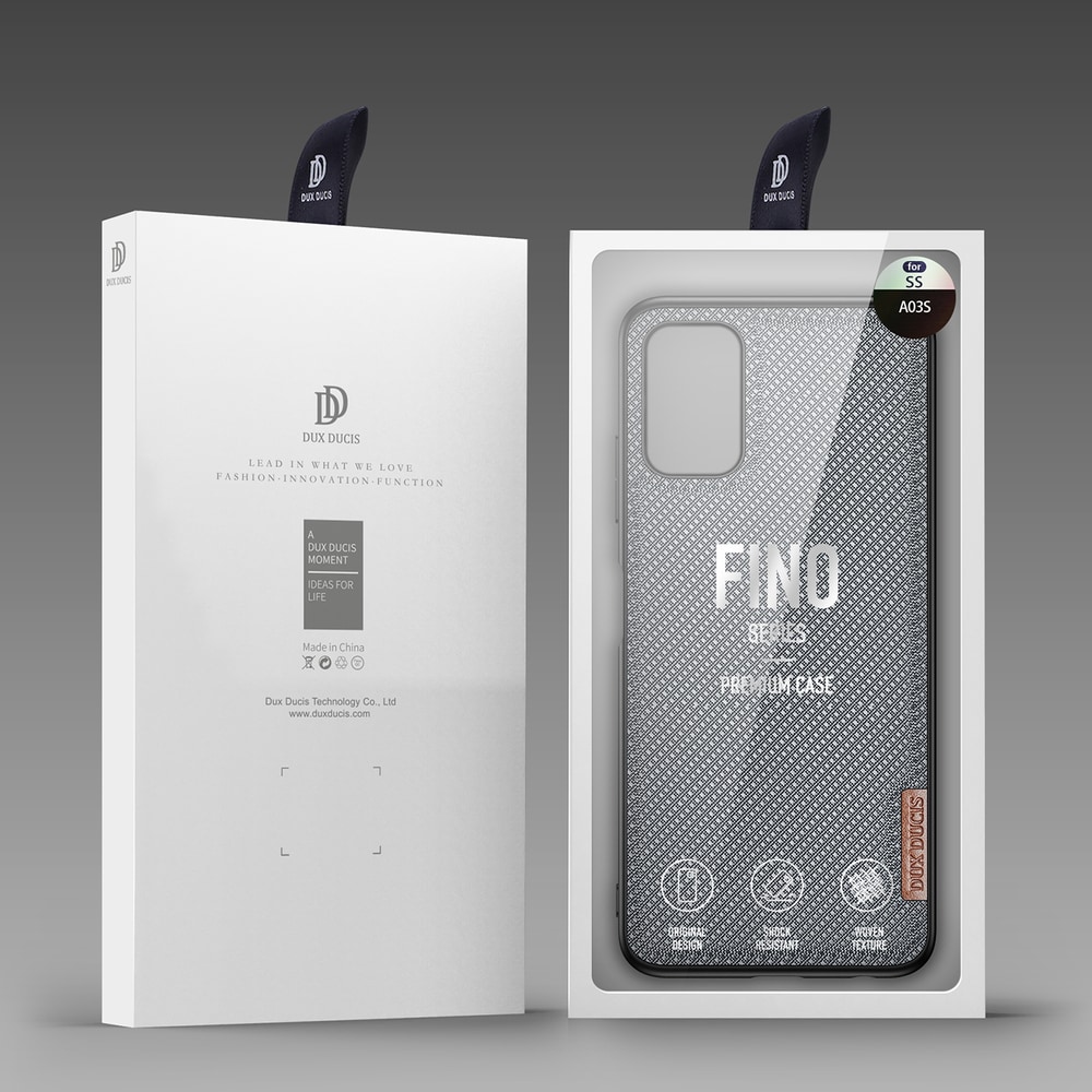 Dux Ducis Fino etui dækket med nylonmateriale til Samsung Galaxy A03s grå