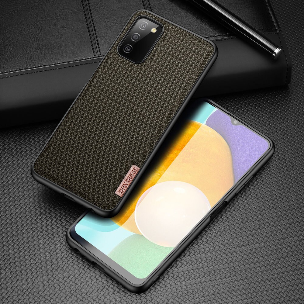 Dux Ducis Fino etui dækket med nylonmateriale til Samsung Galaxy A03s grøn