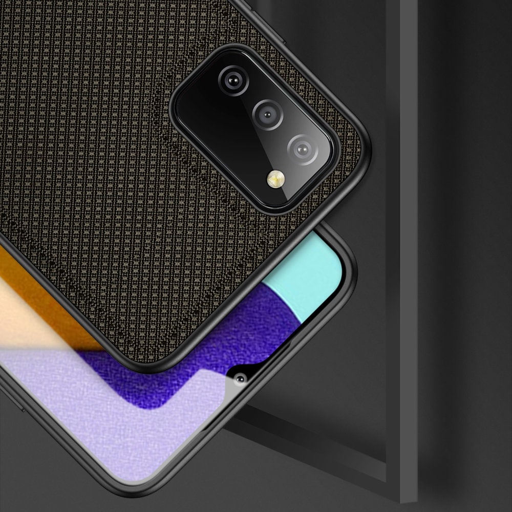 Dux Ducis Fino etui dækket med nylonmateriale til Samsung Galaxy A03s grøn