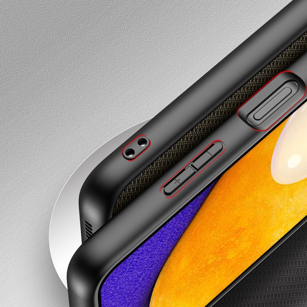 Dux Ducis Fino etui dækket med nylonmateriale til Samsung Galaxy A03s grøn