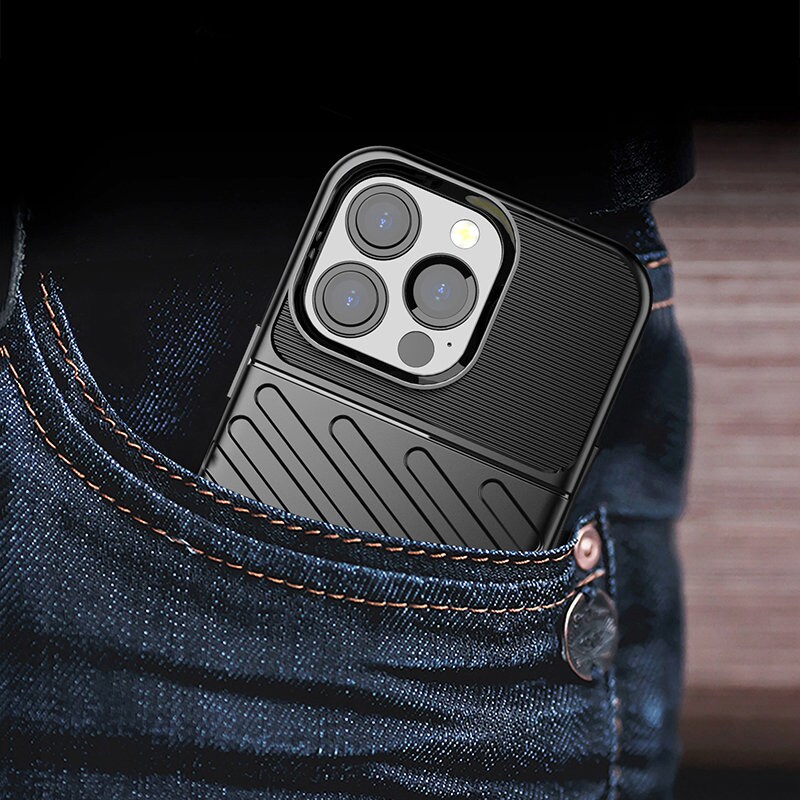 Thunder Case Flexibelt, tufft och robust TPU-fodral för iPhone 13 Pro grön