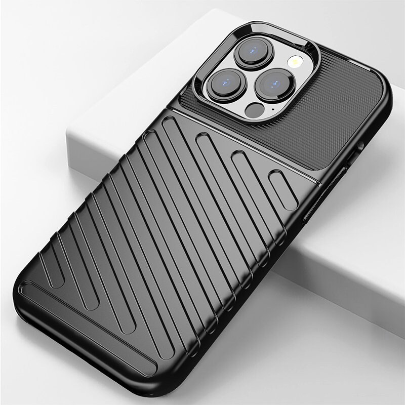 Thunder Case Flexibelt, tufft och robust TPU-fodral för iPhone 13 Pro grön