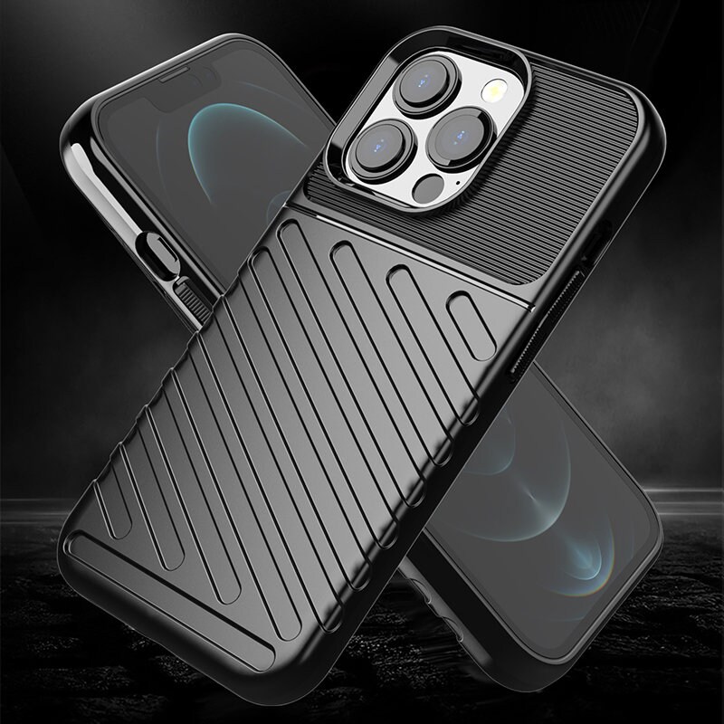 Thunder Case Flexibelt, tufft och robust TPU-fodral för iPhone 13 Pro grön