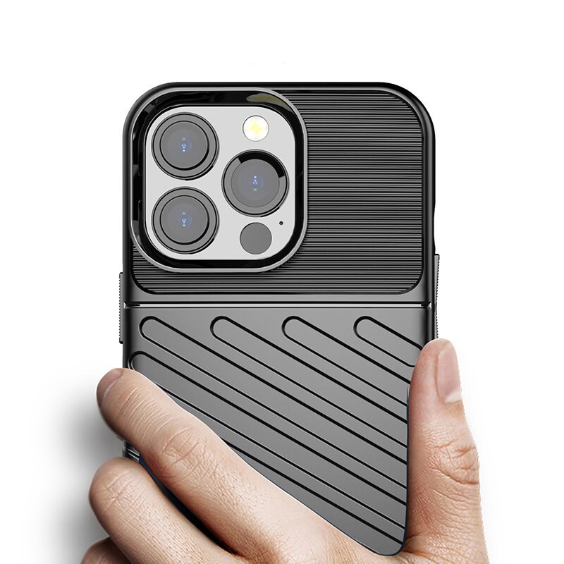 Thunder Case Flexibelt, tufft och robust TPU-fodral för iPhone 13 Pro grön