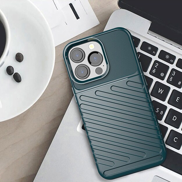 Thunder Case Flexibelt, tufft och robust TPU-fodral för iPhone 13 Pro grön