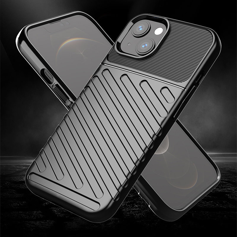 Thunder Case Flexibelt, tufft och robust TPU-fodral för iPhone 13 mini grön