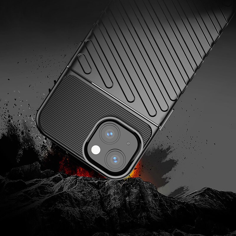 Thunder Case Flexibelt, tufft och robust TPU-fodral för iPhone 13 mini grön