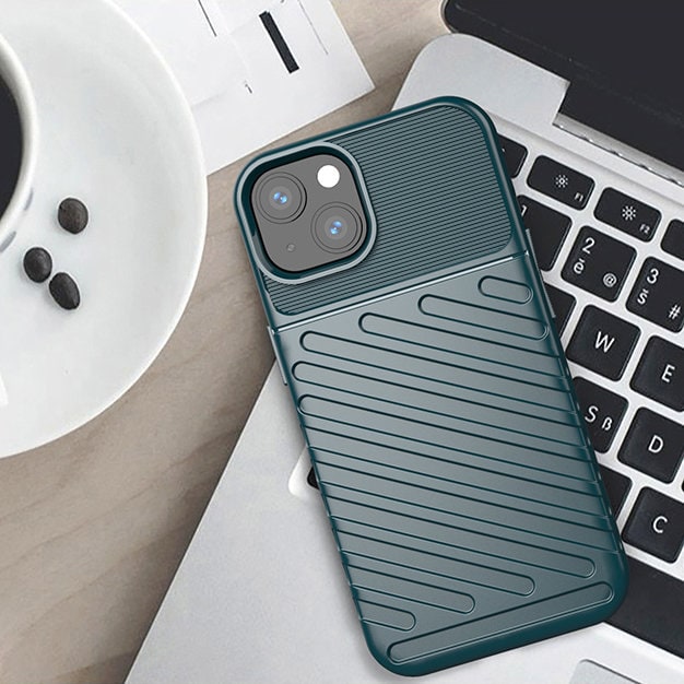 Thunder Case Flexibelt, tufft och robust TPU-fodral för iPhone 13 mini grön
