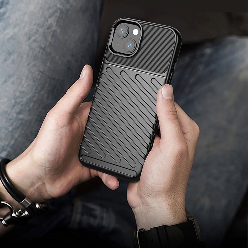 Thunder Case Flexibelt, tufft och robust TPU-fodral för iPhone 13 mini grön