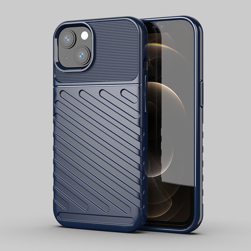 Thunder Case Flexibelt Tough Rugged Cover TPU-fodral för iPhone 13 mini blå