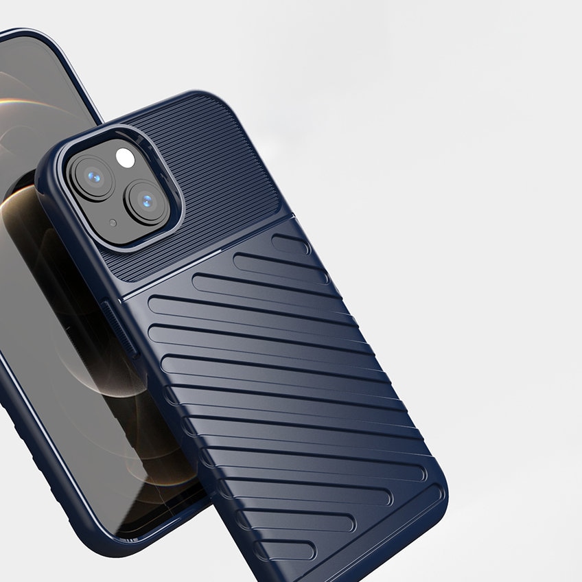 Thunder Case Flexibelt Tough Rugged Cover TPU-fodral för iPhone 13 mini blå